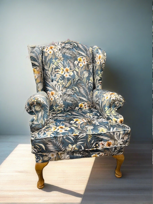 simply HAZEL Wingback Chair Duchess custom Irish Made kidney wingback armchair in a choice of luxurious fabrics