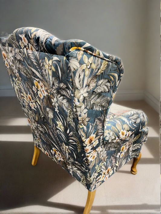 simply HAZEL Wingback Chair Duchess custom Irish Made kidney wingback armchair in a choice of luxurious fabrics