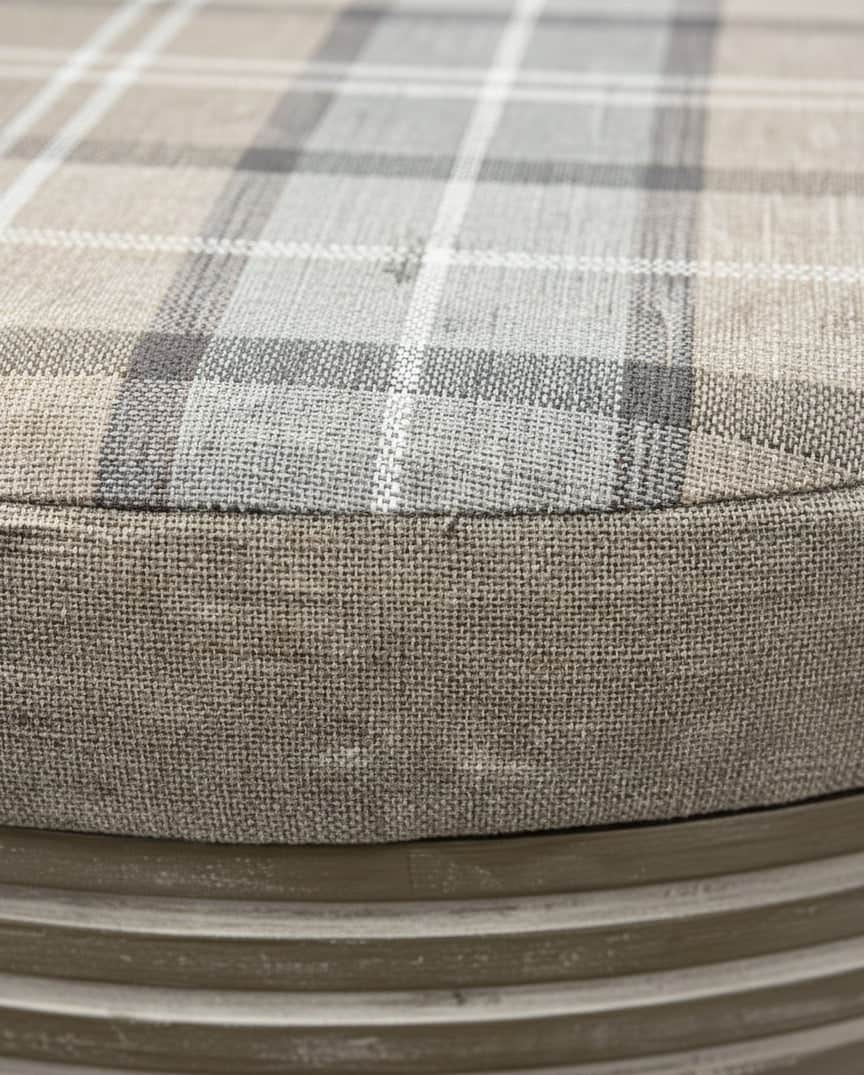 simply Hazel x Voyage Maison Voyage Maison Furniture X simply Hazel Custom Maurice Ottoman Table Grey Check Stone/Grey by Voyage Maison (Custom Upholstered by simply Hazel in Ireland)