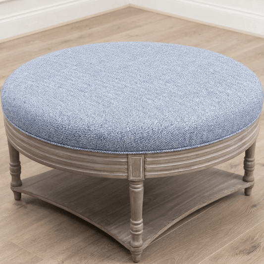 simply Hazel x Voyage Maison Voyage Maison Furniture X simply Hazel Custom MAURICE STORAGE OTTOMAN IN JEDBURGH COBALT by simply Hazel x Voyage Maison