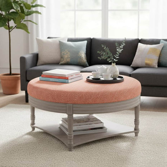 simply Hazel x Voyage Maison Voyage Maison Furniture X simply Hazel Custom 🍊 Voyage Maison Maurice Ottoman Table - Oryx Coral (Custom Upholstered)