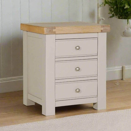 Vida Bedroom Vanities Doune 3 Drawer Bedside Table Taupe
