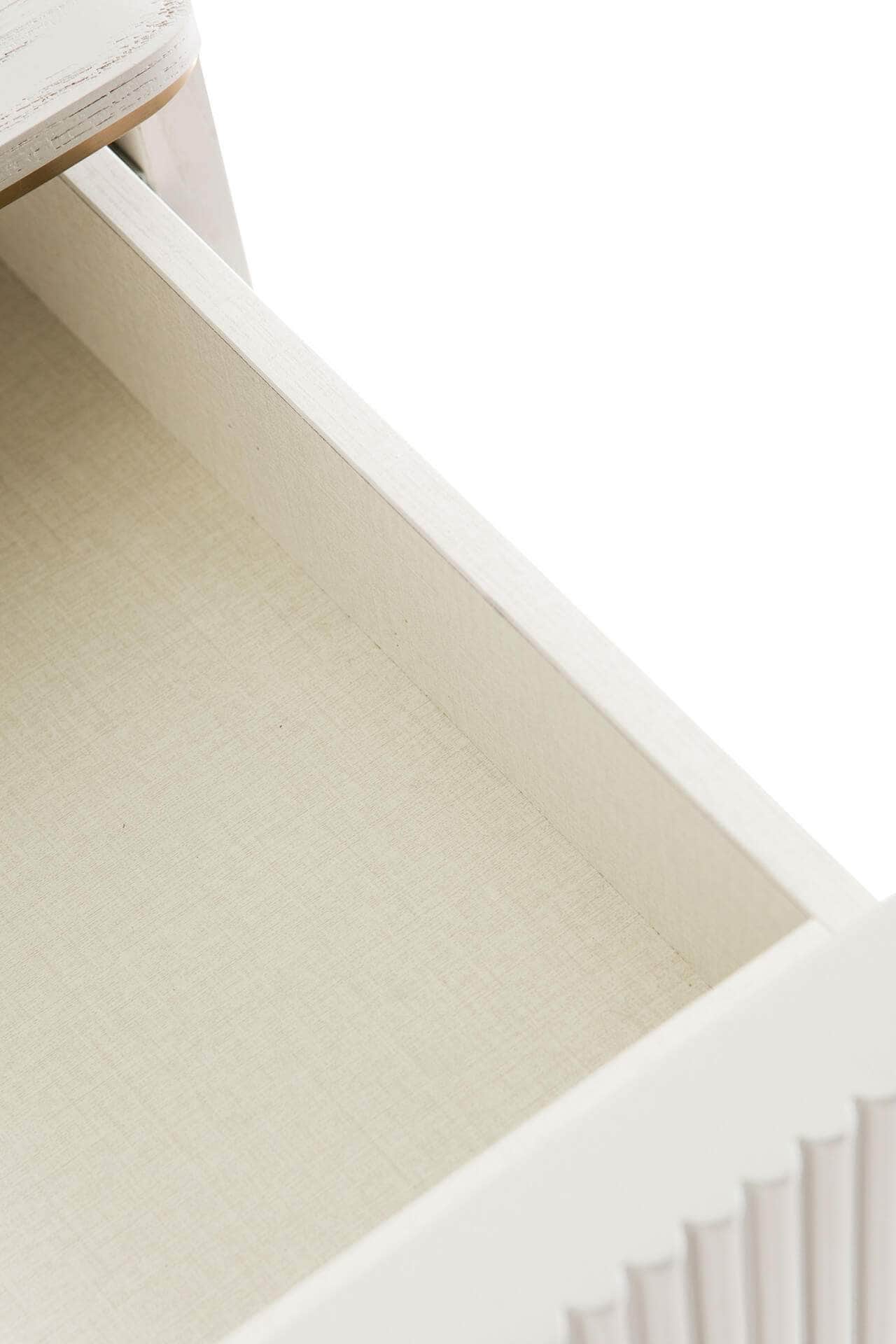 Vida Living Dressing Table DILETTA 2 DRAWER DRESSING TABLE Stone | Ash Wood & Brass by Vida Living