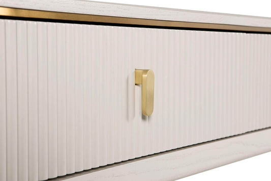 Vida Living Dressing Table DILETTA 2 DRAWER DRESSING TABLE Stone | Ash Wood & Brass by Vida Living