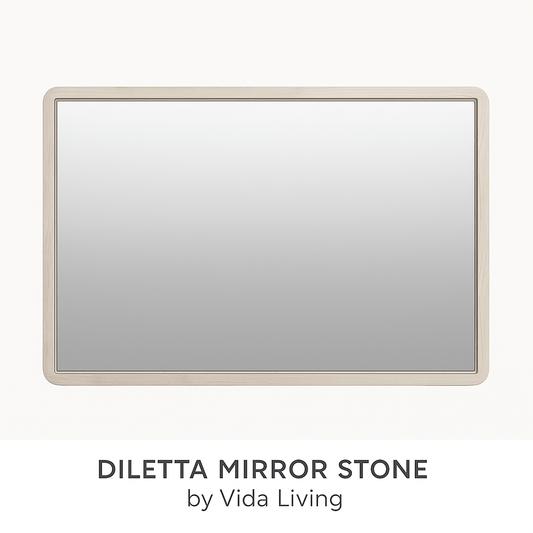 Vida Living Mirror DILETTA MIRROR Stone | Ash Frame by Vida Living