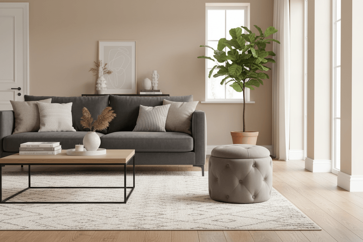 Vida Sofa NICOLETTE FOOTSTOOL - PEWTER by Vida