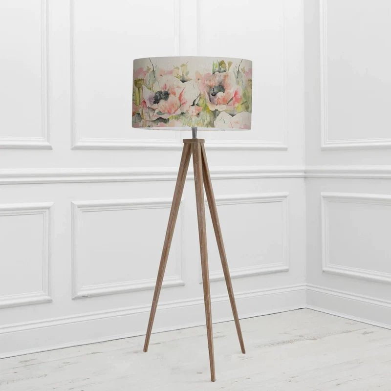 Voyage Maison Aratus Grey wash Tripod Floor Lamp with Papavera Sweetpea Shade Bundle