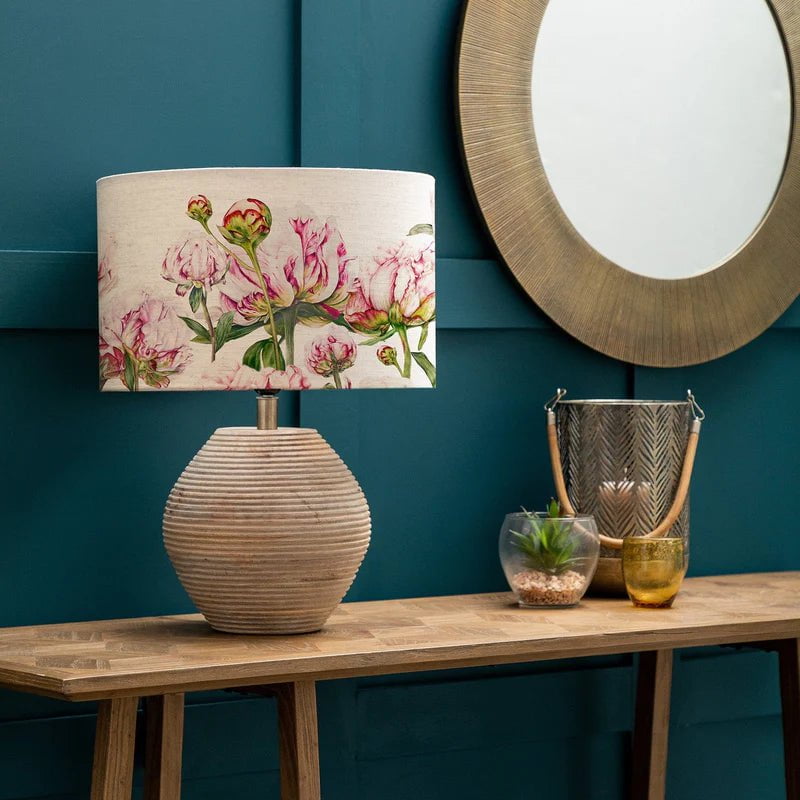 Voyage Maison Cerys Table Lamp with Heligan Fuchsia Linen - D40cm Bundle