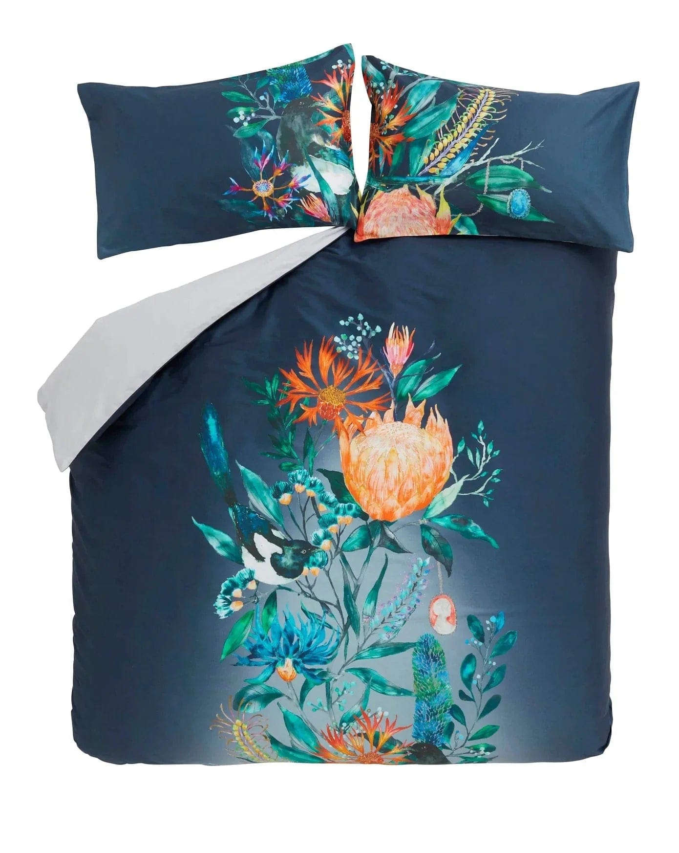 Voyage Maison Interior Design Range Double Duvet set Curiosity Garden Midnight Blue Bedding by Voyage Maison