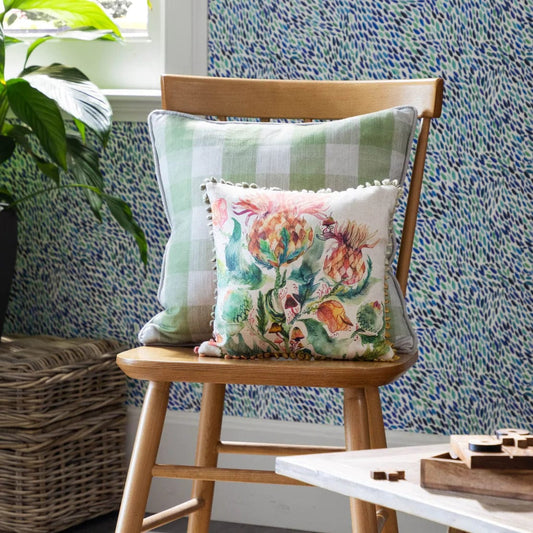 Voyage Maison Interior Design Range Enchanting Thistle Marigold Arthouse Cushion - 30x30cm