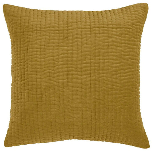 Voyage Maison Interior Design Range Haze Embroidered Feather Cushion Mustard - 50x50cm