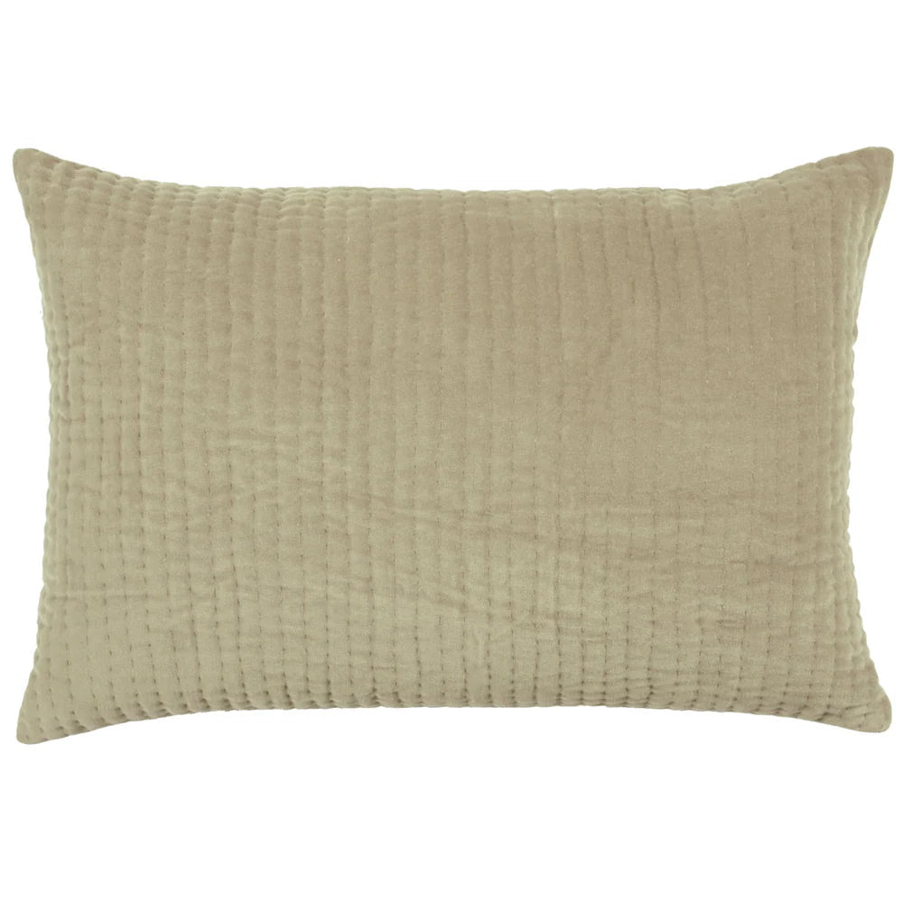 Voyage Maison Interior Design Range Haze Embroidered Feather Cushion Quartz- 40x60cm