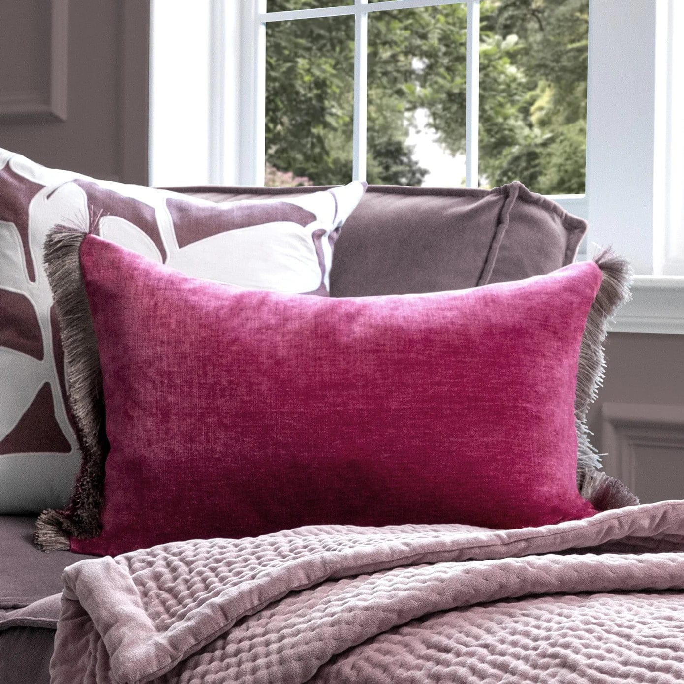 Voyage Maison Interior Design Range Isernia Berry Chenille Cushion - 60x40cm