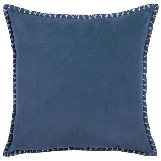 Voyage Maison Interior Design Range STITCH EMBROIDERED FEATHER VELVET CUSHION BLUEBELL - 50x50cm