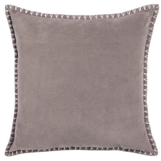 Voyage Maison Interior Design Range STITCH EMBROIDERED FEATHER VELVET CUSHION LAVENDER - 50x50cm