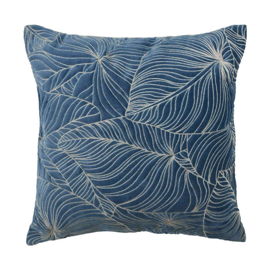 Voyage Maison Interior Design Range Taro Embroidered Bluebell Velvet Cushion - 50x50cm