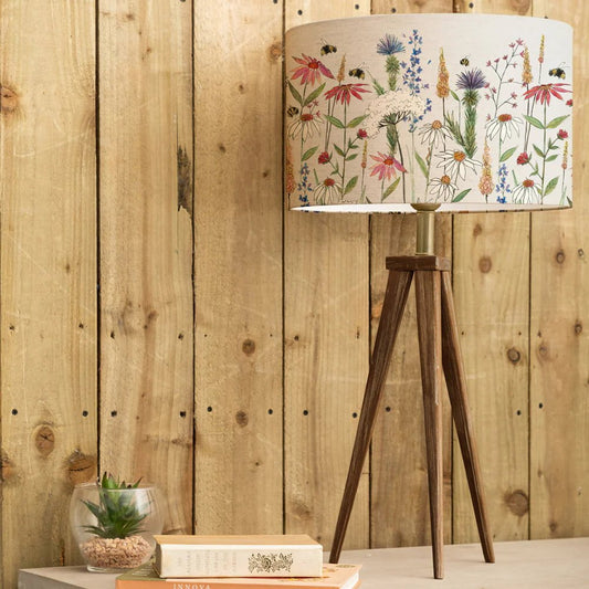 Voyage Maison Nut / Natural ARATUS & HERMIONE EVA COMPLETE TABLE LAMP GREY or NUT BASE in BLUSH or LINEN Bundle