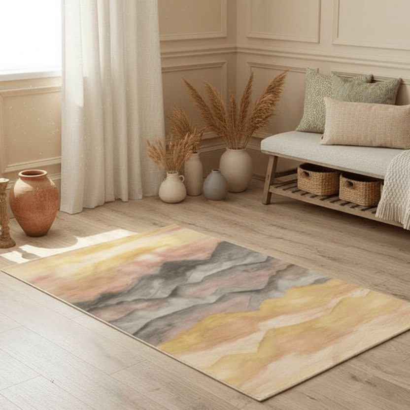 Voyage Maison (Riva Home) Designer Rugs Arizona Printed Wool Rug Yellow by Voyage Maison