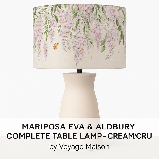 Voyage Maison (Riva Home) MARIPOSA EVA & ALBURY COMPLETE TABLE LAMP – CREAM/ECRU  by Voyage Maison