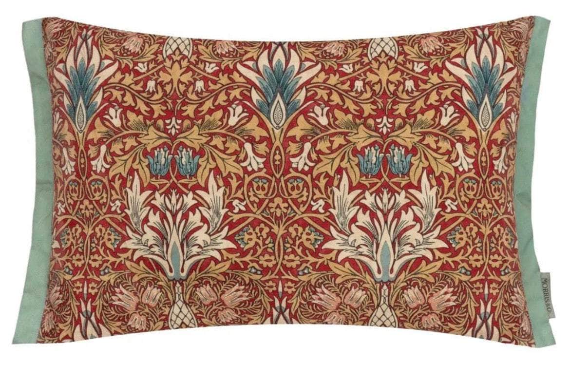 Voyage Maison (Riva Home) Outdoor Designer Cushions Berry/Natural SNAKESHEAD PRINTED INDOOR CUSHION – BERRY/NATURAL & INDIGO/STONE by Morris & Co.