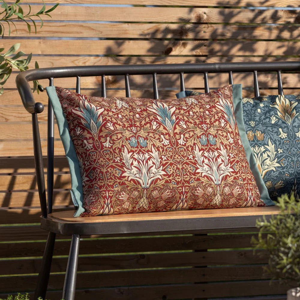 Voyage Maison (Riva Home) Outdoor Designer Cushions Berry/Natural SNAKESHEAD PRINTED OUTDOOR CUSHION by Morris & Co.