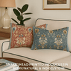 Voyage Maison (Riva Home) Outdoor Designer Cushions SNAKESHEAD PRINTED INDOOR CUSHION – BERRY/NATURAL & INDIGO/STONE by Morris & Co.