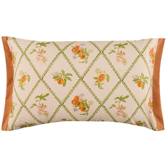 Voyage Maison (Riva Home) Outdoor Designer Cushions Voyage Maison Peach Trellis Printed Outdoor Cushion Orange