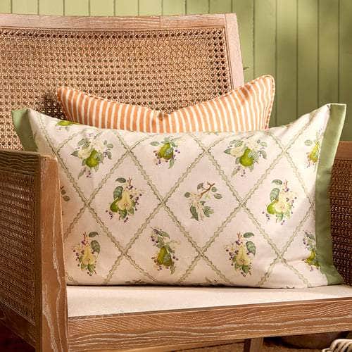 Voyage Maison (Riva Home) Outdoor Designer Cushions Voyage Maison Pear Trellis Printed Outdoor Cushion Green