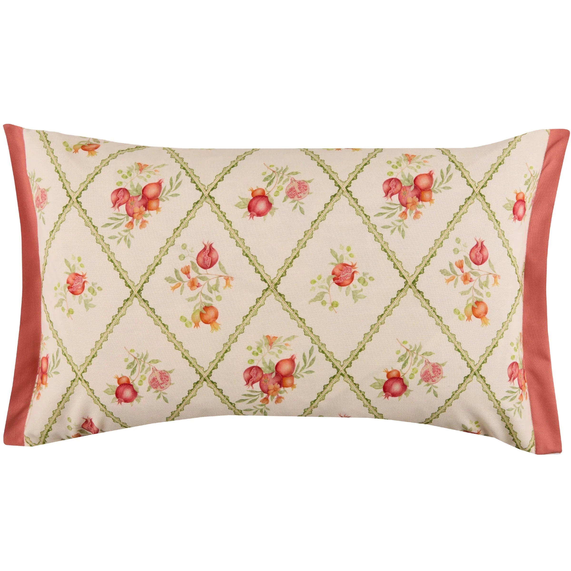 Voyage Maison (Riva Home) Outdoor Designer Cushions Voyage Maison Pomegranate Trellis Printed Outdoor Cushion Red