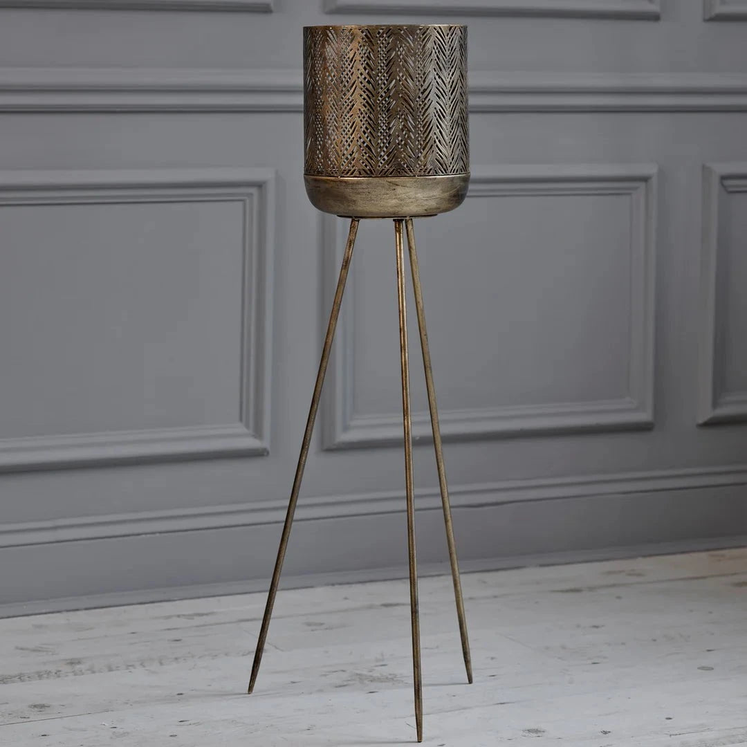 Voyage Maison (Riva Home) Voyage Maison Accessory STARLIGHT STANDING LANTERN/PLANTER – Antique Silver/Gold by Voyage Maison