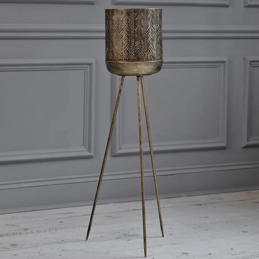 Voyage Maison (Riva Home) Voyage Maison Accessory STARLIGHT STANDING LANTERN/PLANTER – Antique Silver/Gold by Voyage Maison