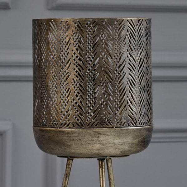 Voyage Maison (Riva Home) Voyage Maison Accessory STARLIGHT STANDING LANTERN/PLANTER – Antique Silver/Gold by Voyage Maison