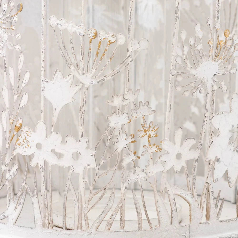 Voyage Maison (Riva Home) Voyage Maison Artwork Voyage Maison Fleur Et Faune Metal Floral Lantern White