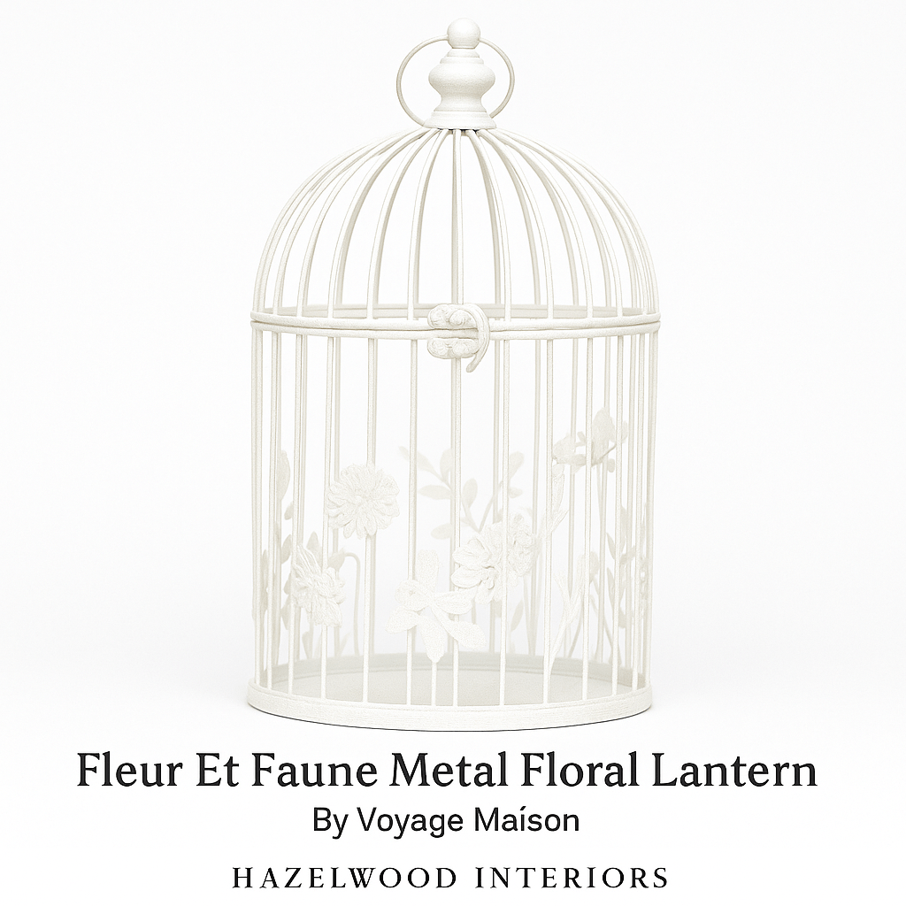 Voyage Maison (Riva Home) Voyage Maison Artwork Voyage Maison Fleur Et Faune Metal Floral Lantern White