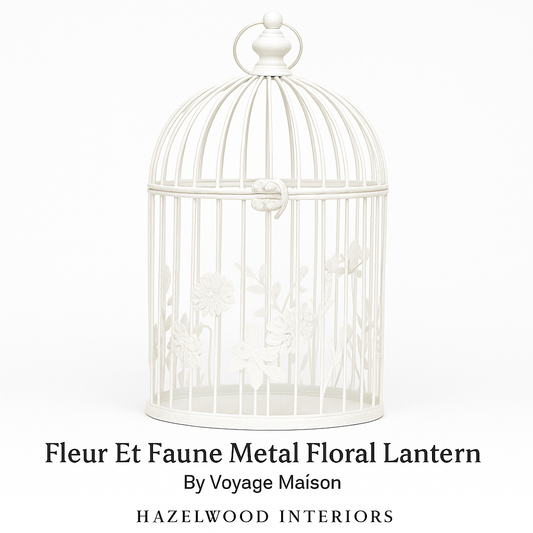 Voyage Maison (Riva Home) Voyage Maison Artwork Voyage Maison Fleur Et Faune Metal Floral Lantern White