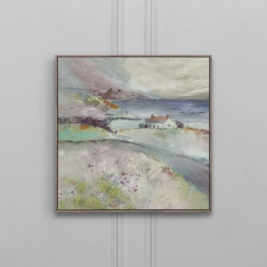 Voyage Maison (Riva Home) Voyage Maison Artwork Voyage Maison Tree Top Cottage Framed Canvas Stone Oversize Linen Framed Canvas - 141 x 112cm