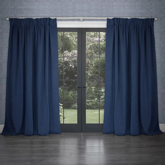 Voyage Maison (Riva Home) Voyage Maison Curtains CUBE VELVET PENCIL PLEAT CURTAINS BLUEBELL by Voyage Maison