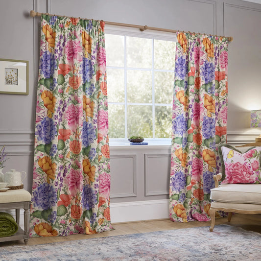 Voyage Maison (Riva Home) Voyage Maison Curtains Idalia Printed Pencil Pleat Curtains Fuchsia by Voyage Maison