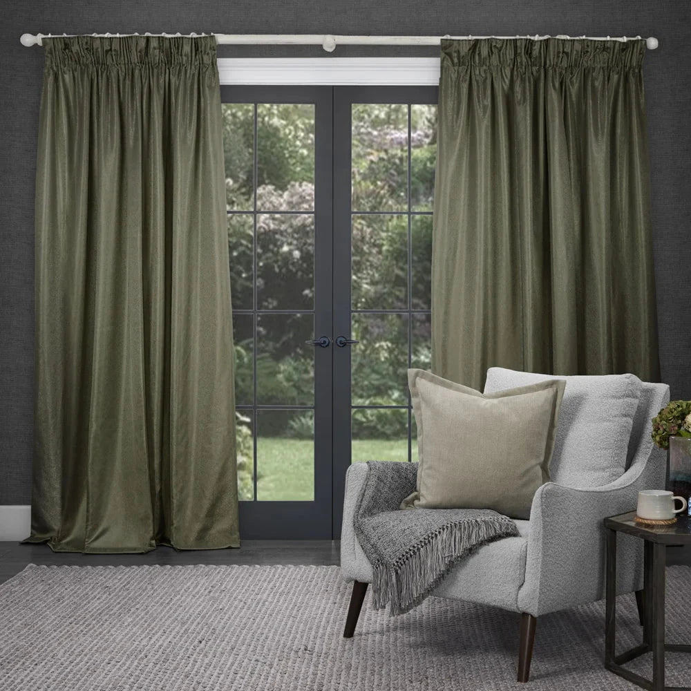Voyage Maison (Riva Home) Voyage Maison Curtains SERENO WOVEN PENCIL PLEAT CURTAINS GRASS by Voyage Maison