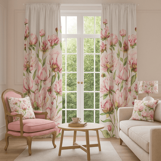 Voyage Maison (Riva Home) Voyage Maison Curtains Voyage Maison Marie Burke Heligan Fuchsia Pencil Pleat Linen Curtains