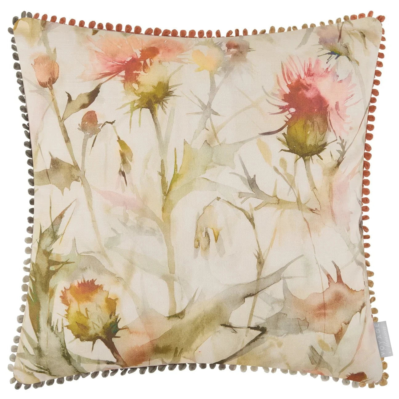 Voyage Maison (Riva Home) Voyage Maison Cushion Cirsium Printed Cushion Russet/Cream by Voyage Maison