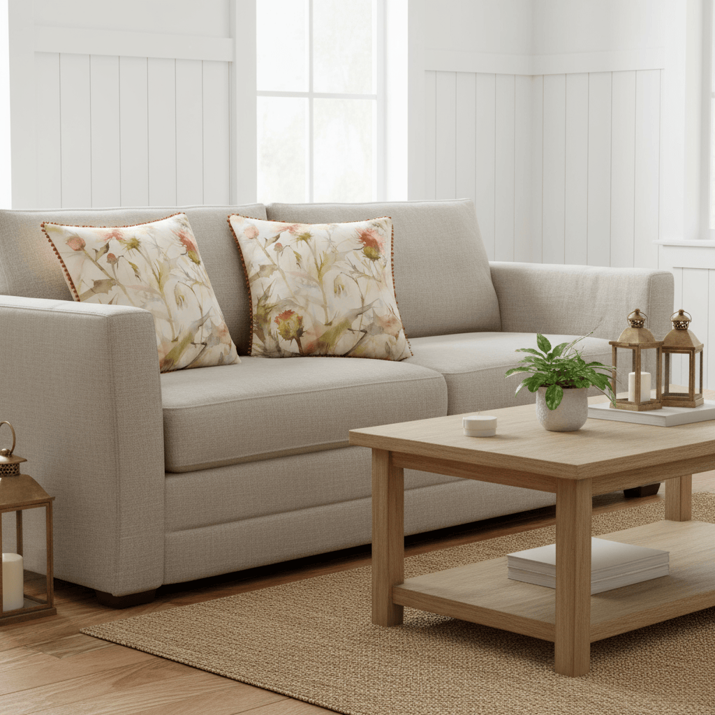 Voyage Maison (Riva Home) Voyage Maison Cushion Cirsium Printed Cushion Russet/Cream by Voyage Maison