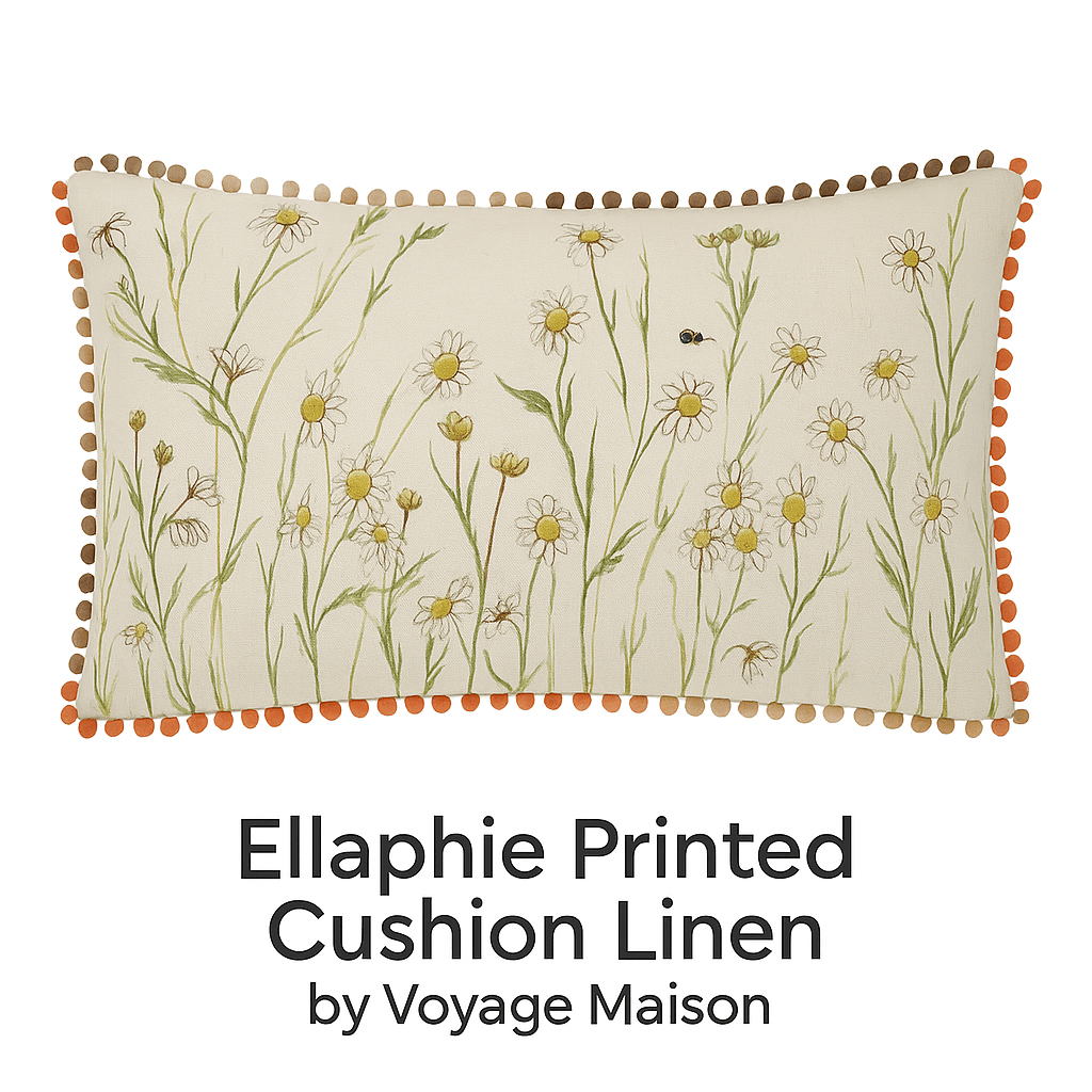Voyage Maison (Riva Home) Voyage Maison Cushion Ellaphie Printed Cushion Linen  by Voyage Maison