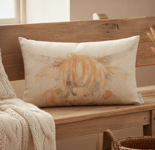Voyage Maison (Riva Home) Voyage Maison Cushion HIGHLAND COO PRINTED CUSHION NATURAL by Voyage Maison