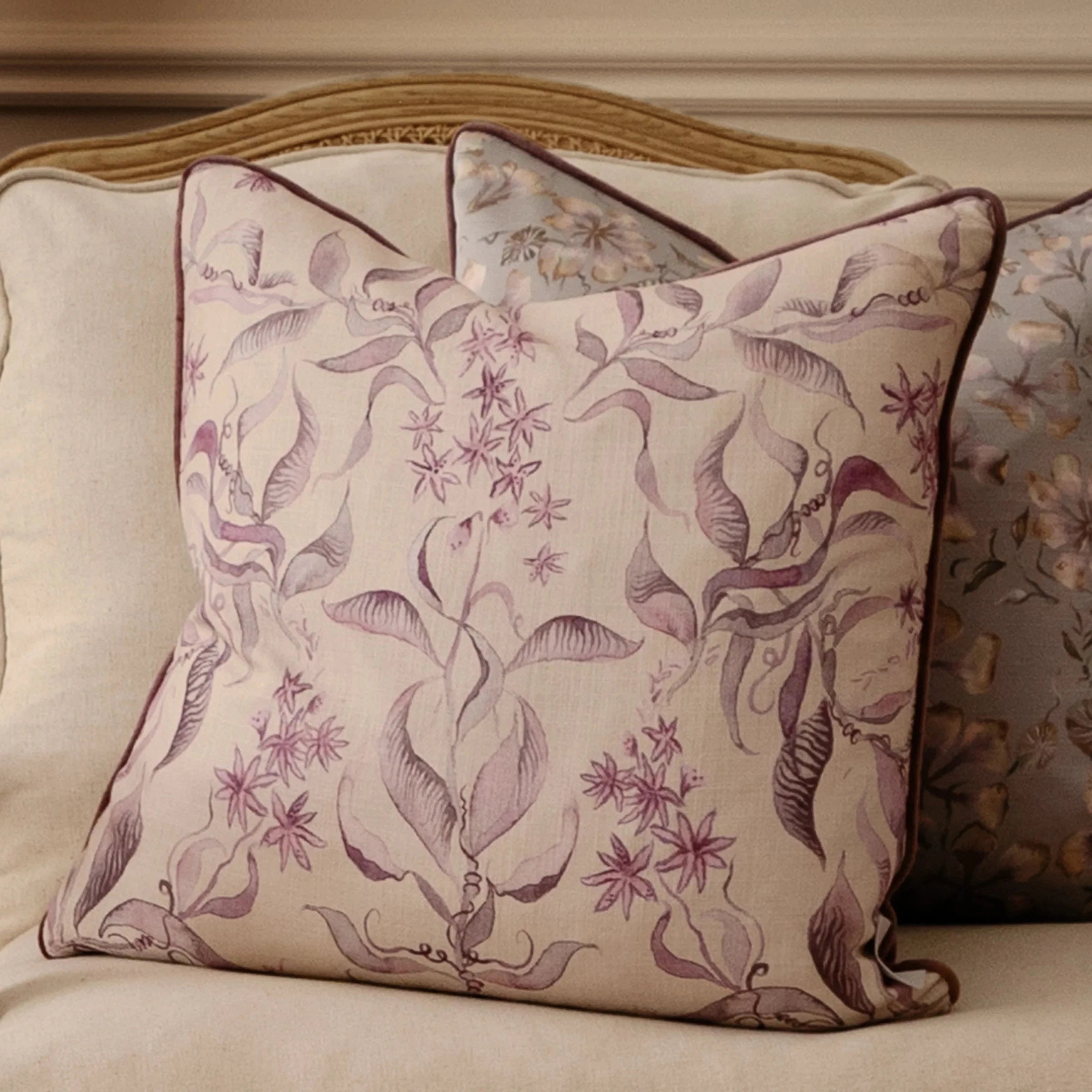 Voyage Maison (Riva Home) Voyage Maison Cushion Hyacinth Hettie Printed Piped Cushion by Voyage Maison