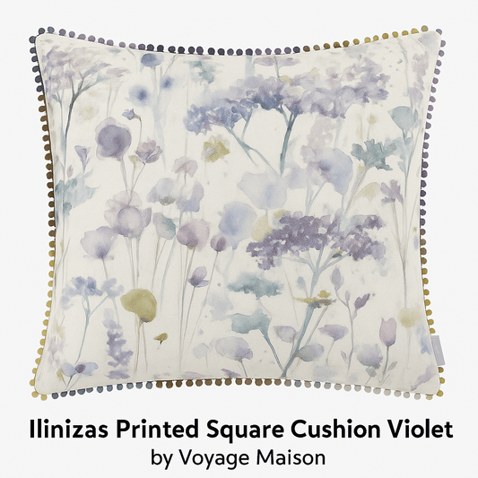 Voyage Maison (Riva Home) Voyage Maison Cushion Ilinizas Printed Square Cushion Violet by Voyage Maison