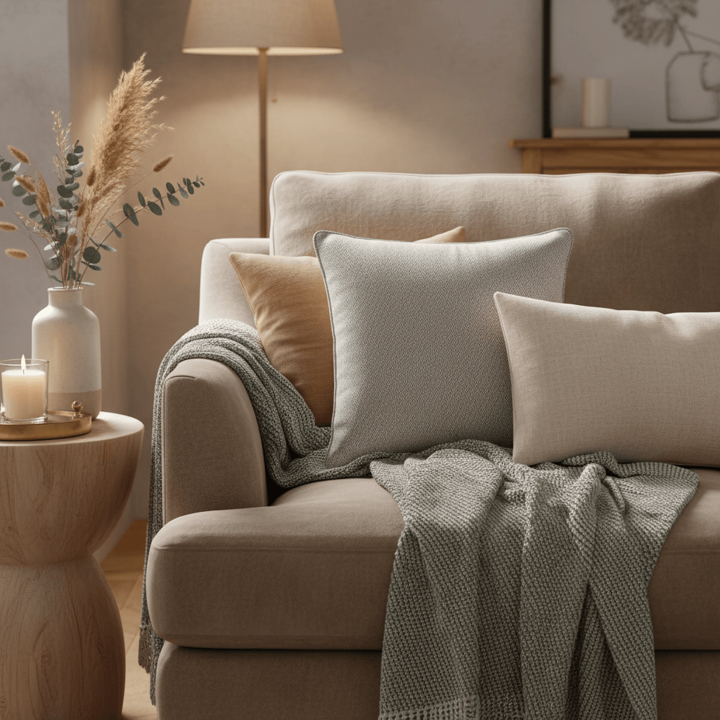 Voyage Maison (Riva Home) Voyage Maison Cushion Jedburgh Mushroom Woven Herringbone Cushion - 50x50cm