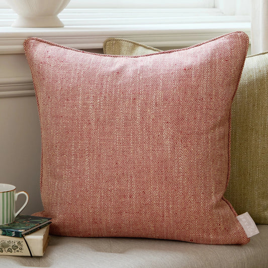Voyage Maison (Riva Home) Voyage Maison Cushion Jedburgh Textured Woven Square Cushion Garnet by Voyage Maison