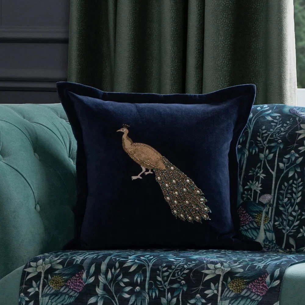 Voyage Maison (Riva Home) Voyage Maison Cushion Mayura Embroidered Feather Cushion Midnight by Voyage Maison