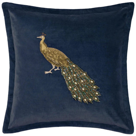 Voyage Maison (Riva Home) Voyage Maison Cushion Mayura Embroidered Feather Cushion Midnight by Voyage Maison